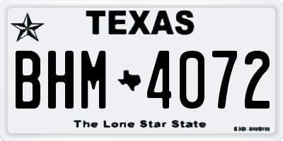 TX license plate BHM4072