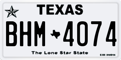 TX license plate BHM4074