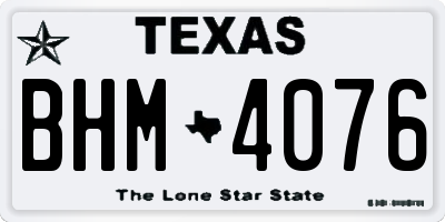 TX license plate BHM4076