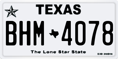 TX license plate BHM4078