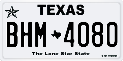 TX license plate BHM4080