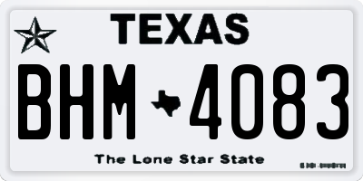 TX license plate BHM4083