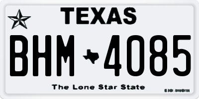 TX license plate BHM4085