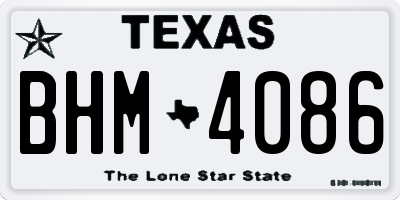 TX license plate BHM4086