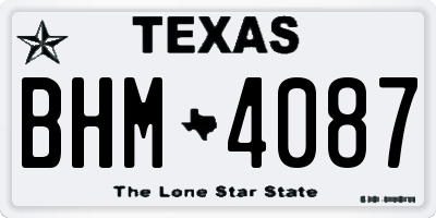 TX license plate BHM4087