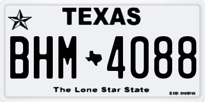 TX license plate BHM4088