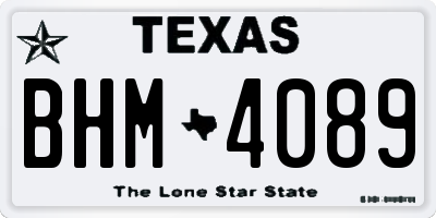 TX license plate BHM4089