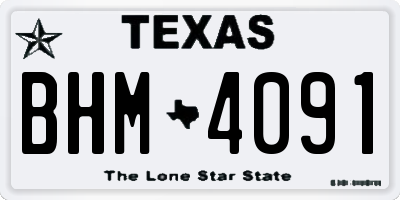 TX license plate BHM4091
