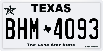 TX license plate BHM4093