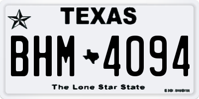 TX license plate BHM4094
