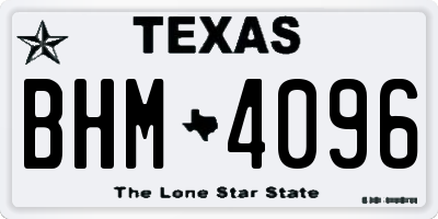 TX license plate BHM4096