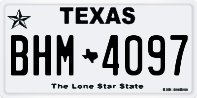 TX license plate BHM4097