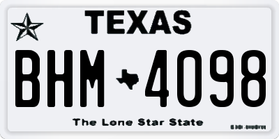 TX license plate BHM4098