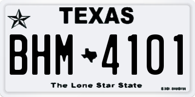 TX license plate BHM4101