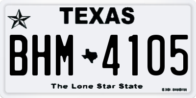 TX license plate BHM4105