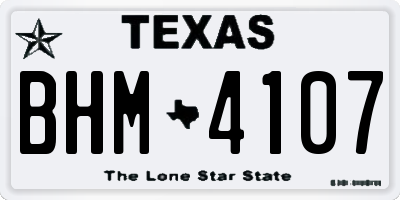 TX license plate BHM4107