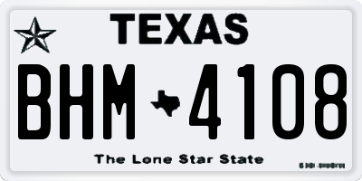 TX license plate BHM4108