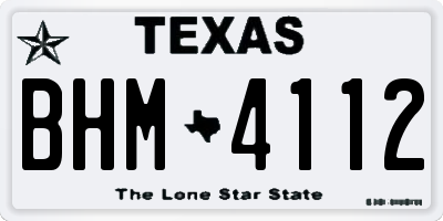 TX license plate BHM4112