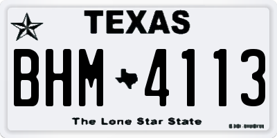 TX license plate BHM4113