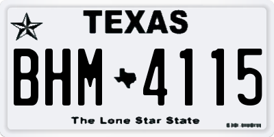 TX license plate BHM4115