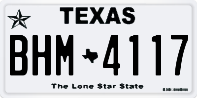 TX license plate BHM4117