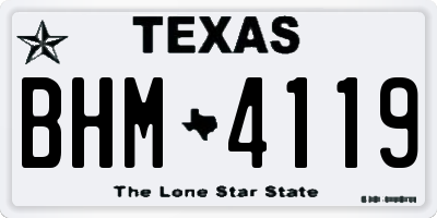 TX license plate BHM4119