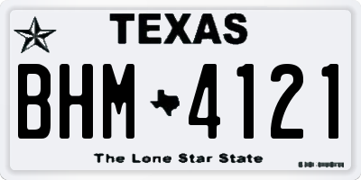 TX license plate BHM4121