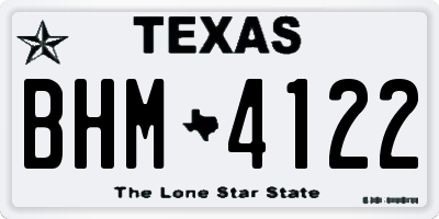 TX license plate BHM4122