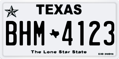 TX license plate BHM4123