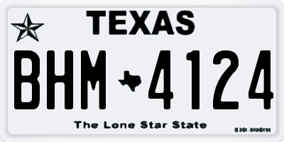 TX license plate BHM4124
