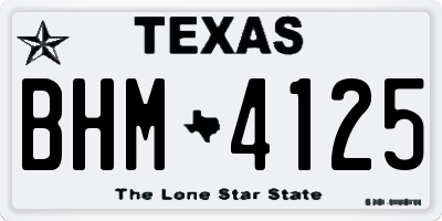 TX license plate BHM4125