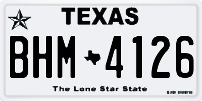 TX license plate BHM4126