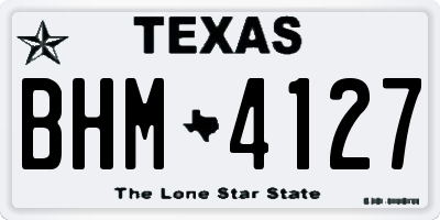TX license plate BHM4127