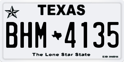 TX license plate BHM4135