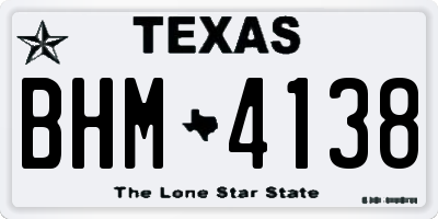 TX license plate BHM4138