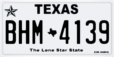 TX license plate BHM4139
