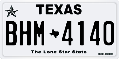 TX license plate BHM4140