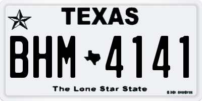 TX license plate BHM4141
