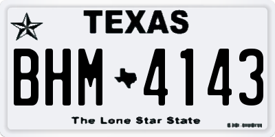 TX license plate BHM4143