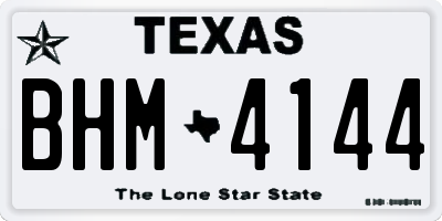TX license plate BHM4144