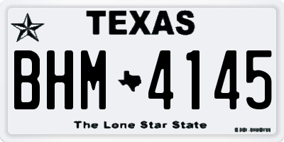 TX license plate BHM4145
