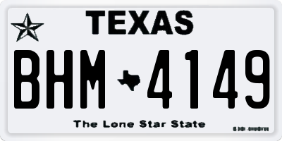 TX license plate BHM4149