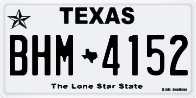 TX license plate BHM4152
