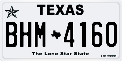 TX license plate BHM4160