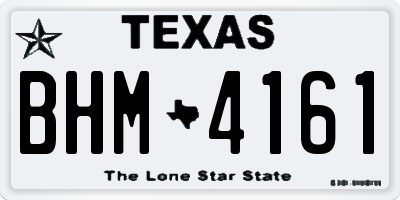 TX license plate BHM4161