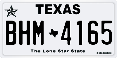 TX license plate BHM4165