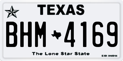 TX license plate BHM4169