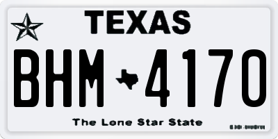 TX license plate BHM4170