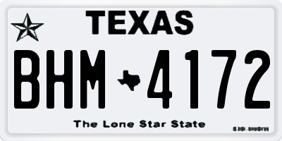 TX license plate BHM4172