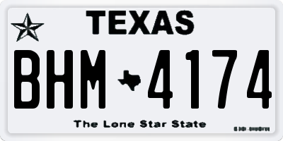 TX license plate BHM4174